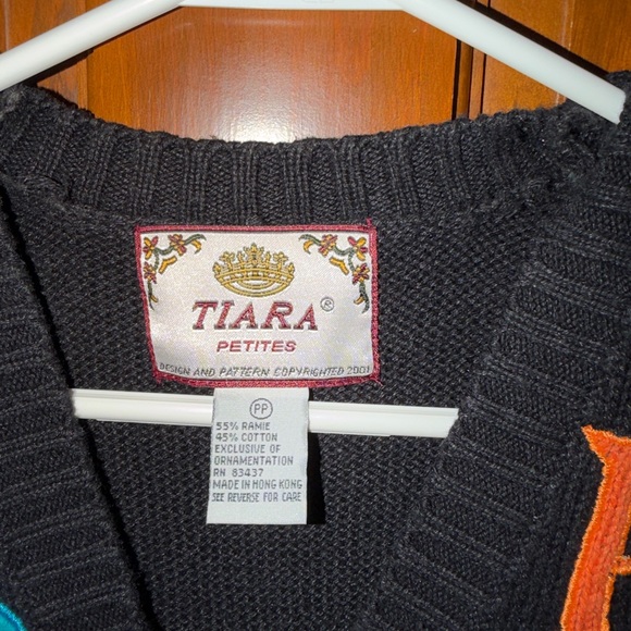 Vtg 90s Tiara International Happy Halloween Sweater Vest Petite PP EUC Patchwork - Picture 2 of 5